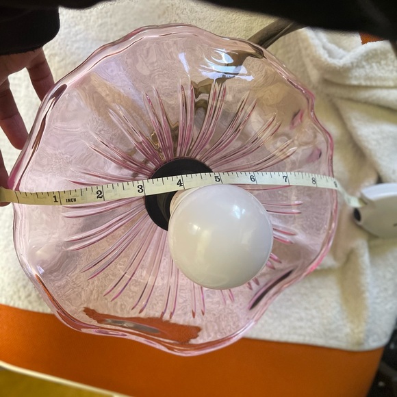 NEW! Pink flower blown stain Glass Lantern Victorian Tiffany Fairy style Lamp - Picture 6 of 7